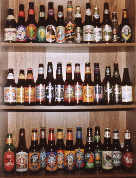 Shelves of beer bottles